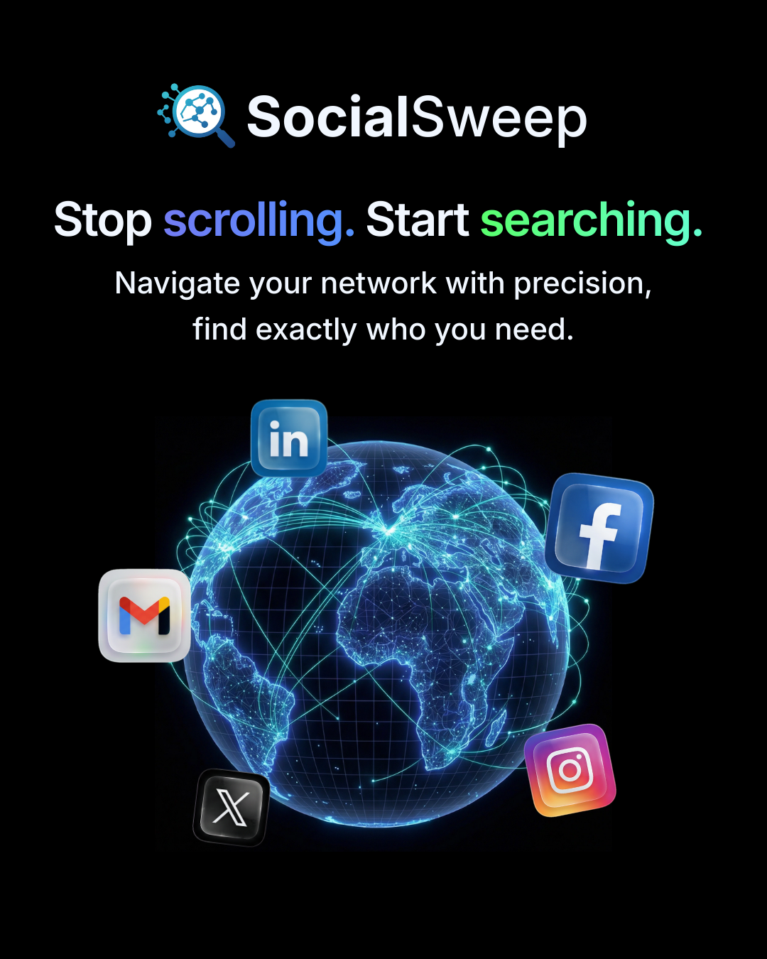 SocialSweep — Stop Scrolling Start Searching